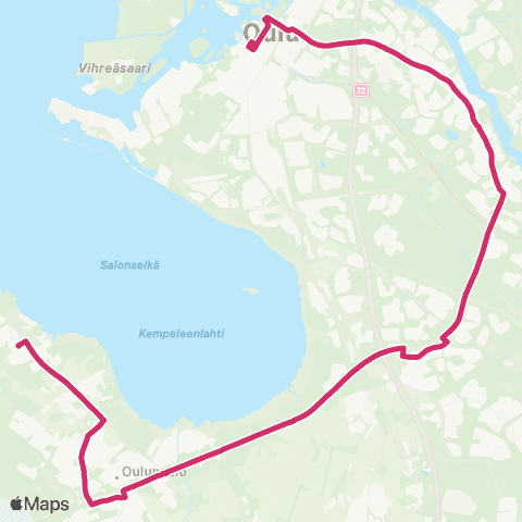 Oulun seudun liikenne Niemenranta - Oulu - OYS - Svaaninsuo map