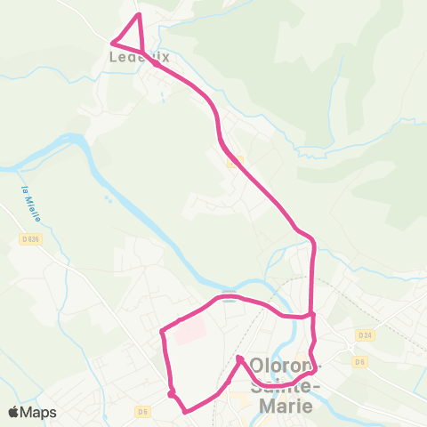 La Navette d'Oloron-Sainte-Marie Estos - Ledeuix map