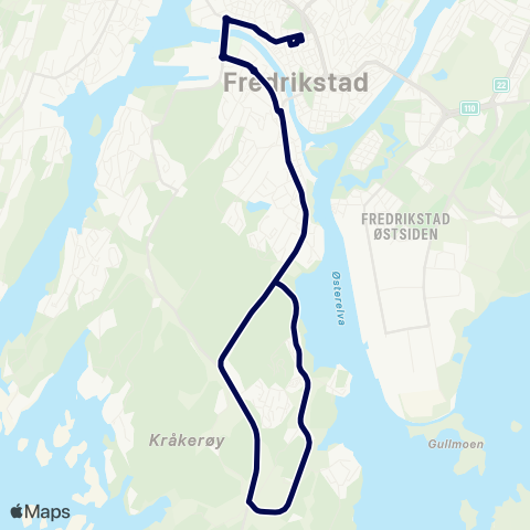 Østfold kollektivtrafikk Fredrikstad-Alshus map