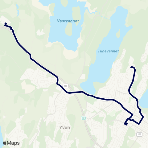 Østfold kollektivtrafikk Kalnes - Blessom map