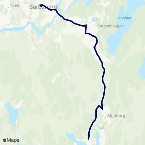 Østfold kollektivtrafikk Sarpsborg-Kalaveien-Kvastebyen map