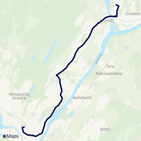 Østfold kollektivtrafikk Skoleskyss Greåker vgs map