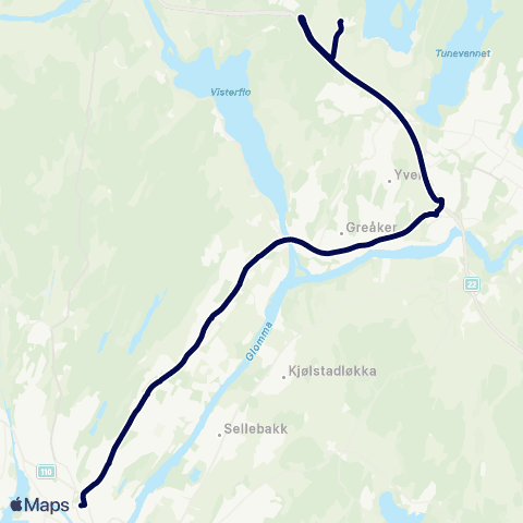 Østfold kollektivtrafikk Skoleskyss Kalnes vgs map