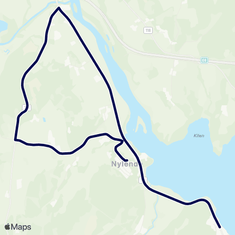 Østfold kollektivtrafikk Skoleskyss Nylende skole map