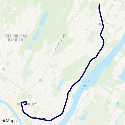 Østfold kollektivtrafikk Skoleskyss Cicignon ungdomsskole map