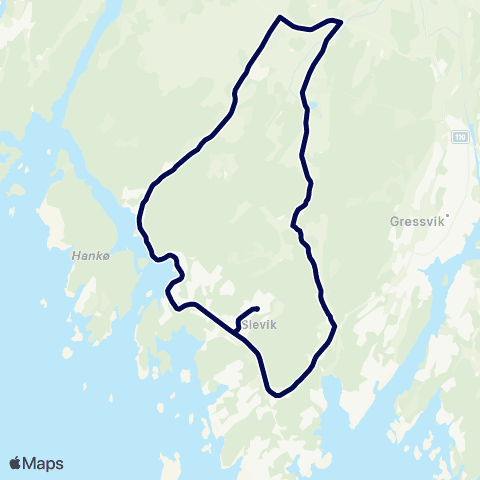 Østfold kollektivtrafikk Skoleskyss Slevik skole map