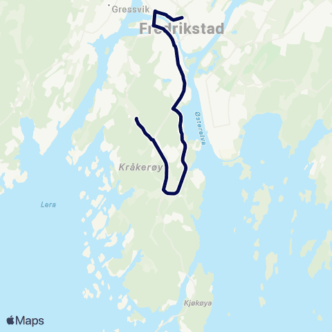 Østfold kollektivtrafikk Skoleskyss Kråkerøy ungdomsskole map