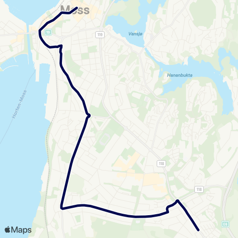 Østfold kollektivtrafikk Ekholt map