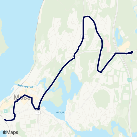 Østfold kollektivtrafikk Sykehuset-Mosseporten map