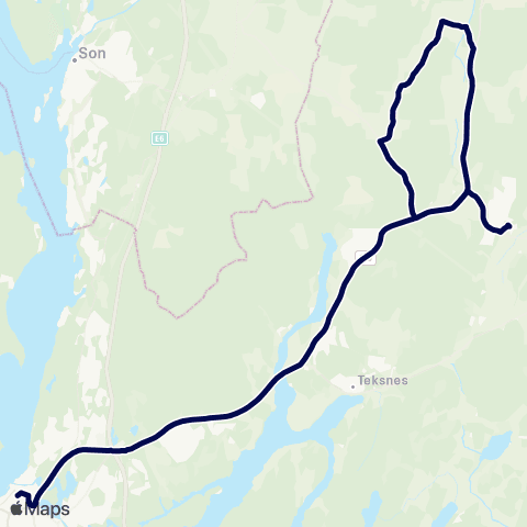 Østfold kollektivtrafikk Skoleskyss Svinndal-Kirkebygden skoler map