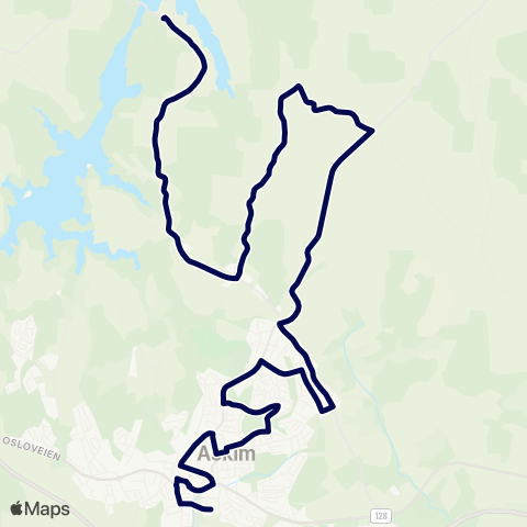 Østfold kollektivtrafikk Askim-Solbergfoss map