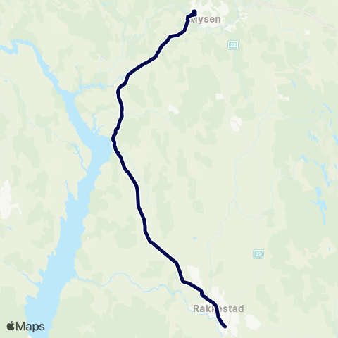 Østfold kollektivtrafikk Rakkestad-Mysen map
