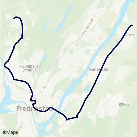 Østfold kollektivtrafikk Moum-Ambjørnrød map