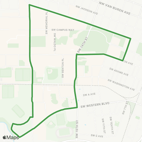 OSU Beaver Bus Northeast map