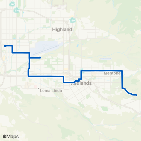 Omnitrans San Bernardino - Mentone - Crafton Hills map