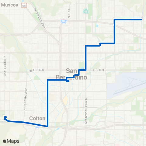 Omnitrans Armc - San Bernardino - Del Rosa map