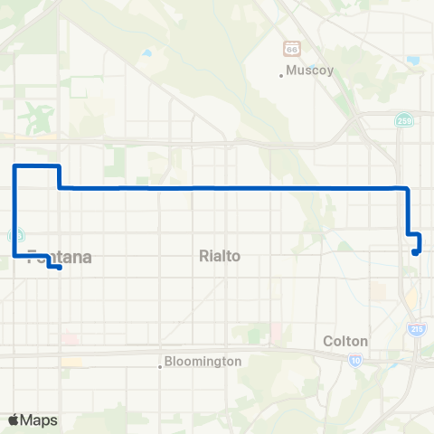 Omnitrans Fontana - Baseline - San Bernardino map