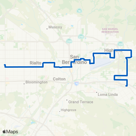 Omnitrans Fontana - San Bernardino - Redlands map