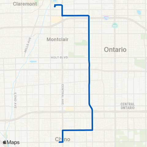 Omnitrans Chino - Mountain - Montclair map