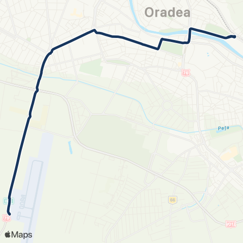 OTL Bazinul Olimpic - Aeroportul Oradea map