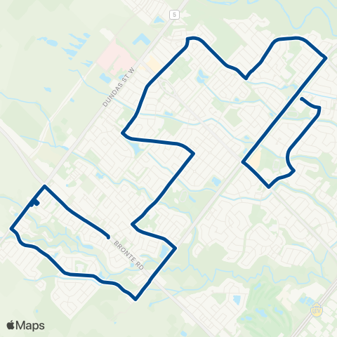 Oakville Transit Abbey Park and Loyola map