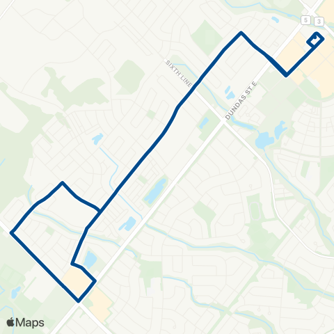 Oakville Transit Glenorchy map