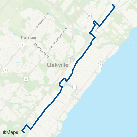 Oakville Transit Speers-Cornwall map