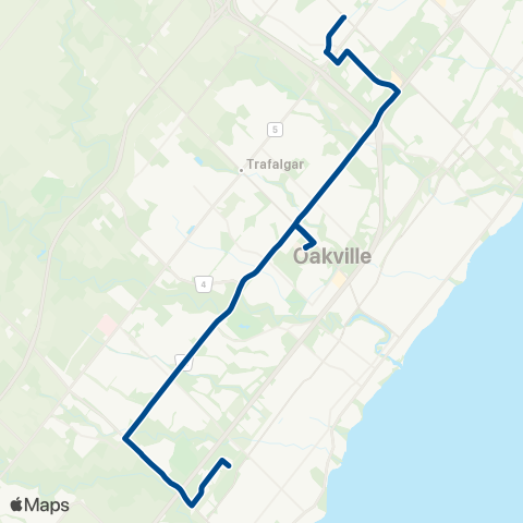 Oakville Transit Upper Middle map