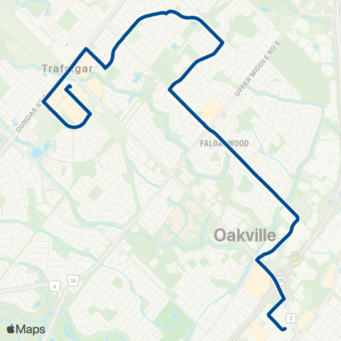 Oakville Transit Northridge map