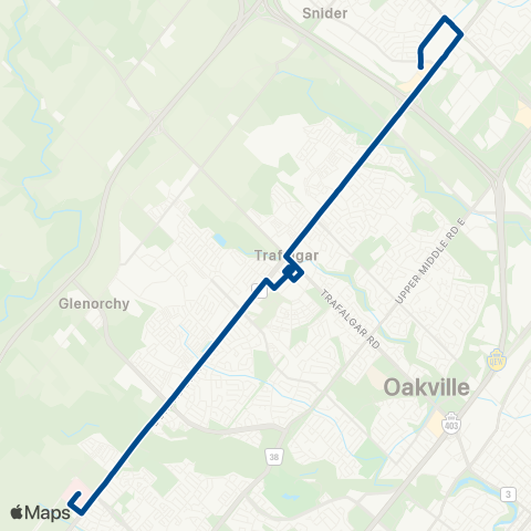 Oakville Transit Dundas map