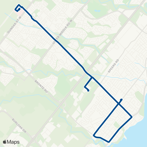 Oakville Transit Third Line map