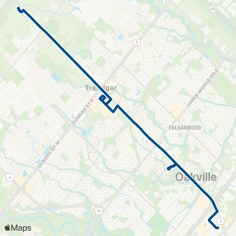 Oakville Transit Trafalgar map