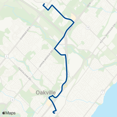 Oakville Transit East Industrial map