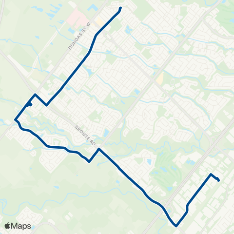 Oakville Transit Pine Glen map