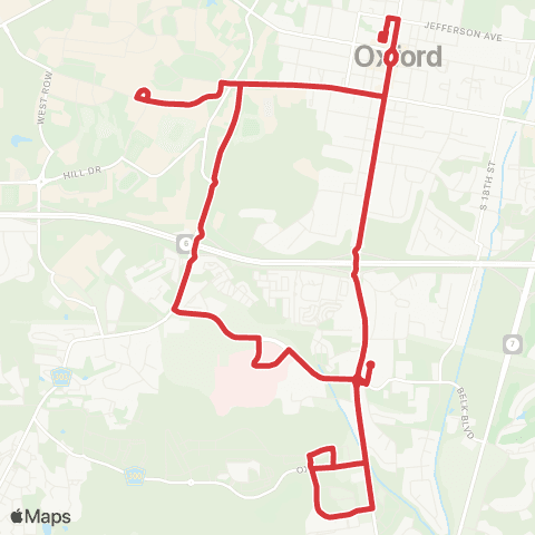 OUTransit Red South map