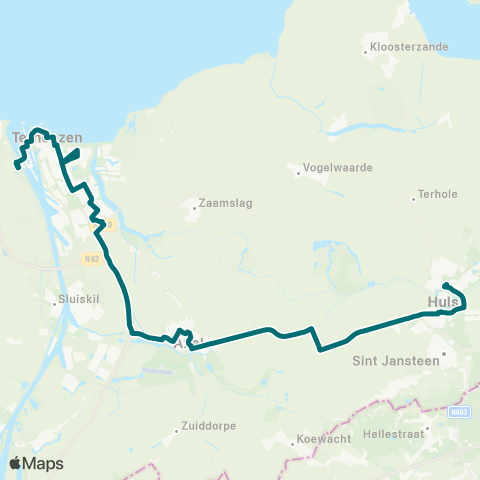 Connexxion Hulst - Goes map