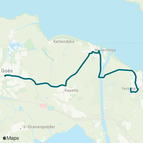 Connexxion Yerseke - Goes map