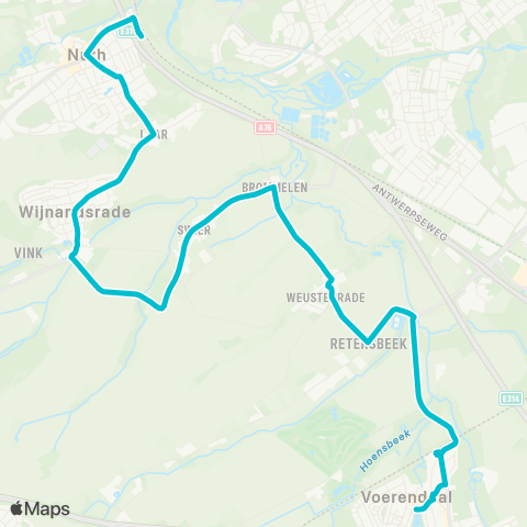 Arriva Nuth - Voerendaal map