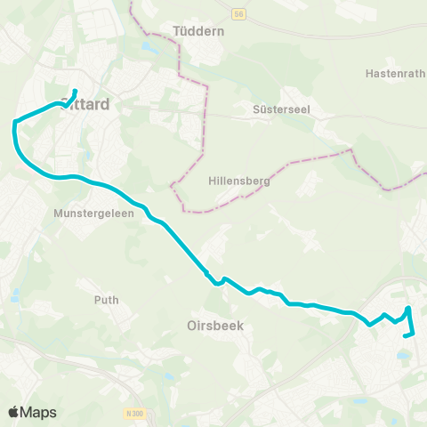 Arriva Sittard via Merkelbeek - Brunssum map