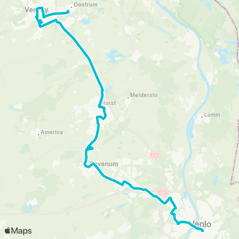 Arriva Venlo via Horst / Sevenum - Venray map