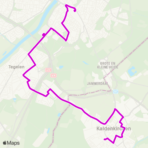 Arriva Venlo Station via Tegelen - Kaldenkirchen map