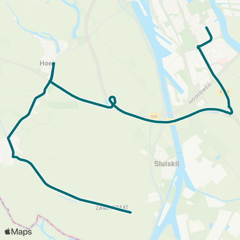 Connexxion Oostburg - Terneuzen map