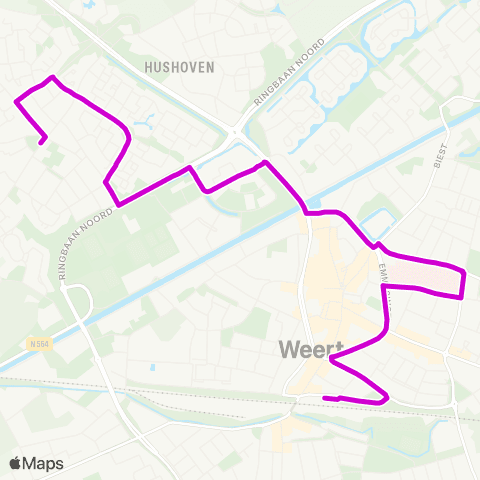 Arriva Weert Station - Weert Boshoven map