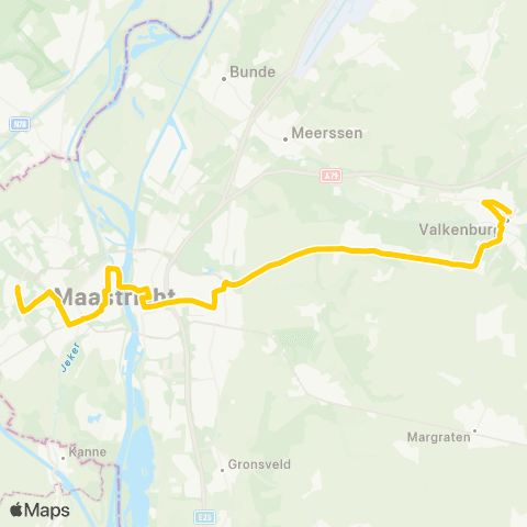 Arriva Pottenberg / Caberg via Scharn - Valkenburg map