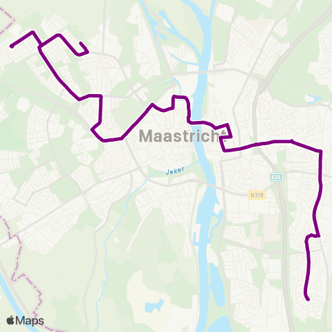 Arriva Oud Caberg via Heer - De Heeg map