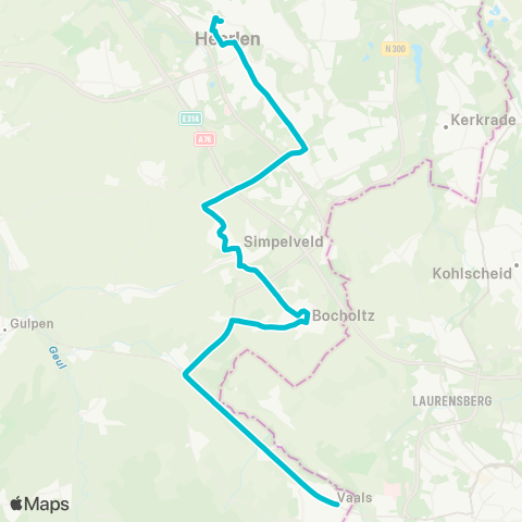 Arriva Heerlen via Simpelveld - Vaals map