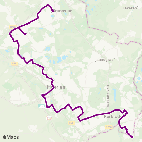 Arriva Brunssum / Hoensbroek via Heerlen - Bleijerheide map