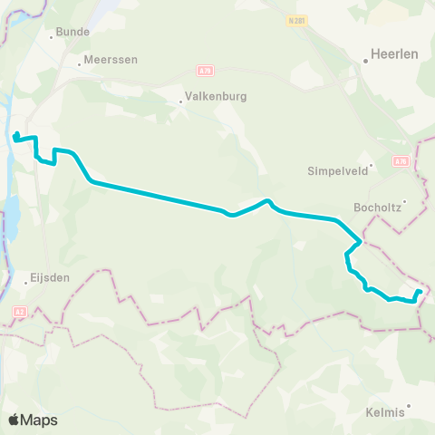 Arriva Maastricht via Gulpen - Vaals map