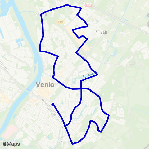 Arriva Venlo Station via Noorderpoort - Venlo Station. map