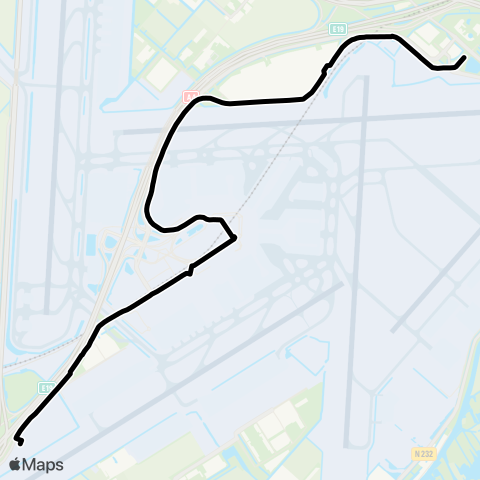 Connexxion Knooppunt Schiphol Noord - Schiphol P30 map
